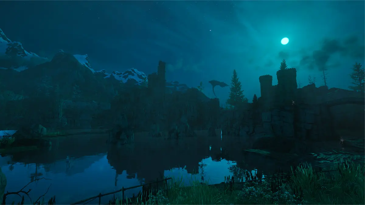 アインクラッドの夜の風景